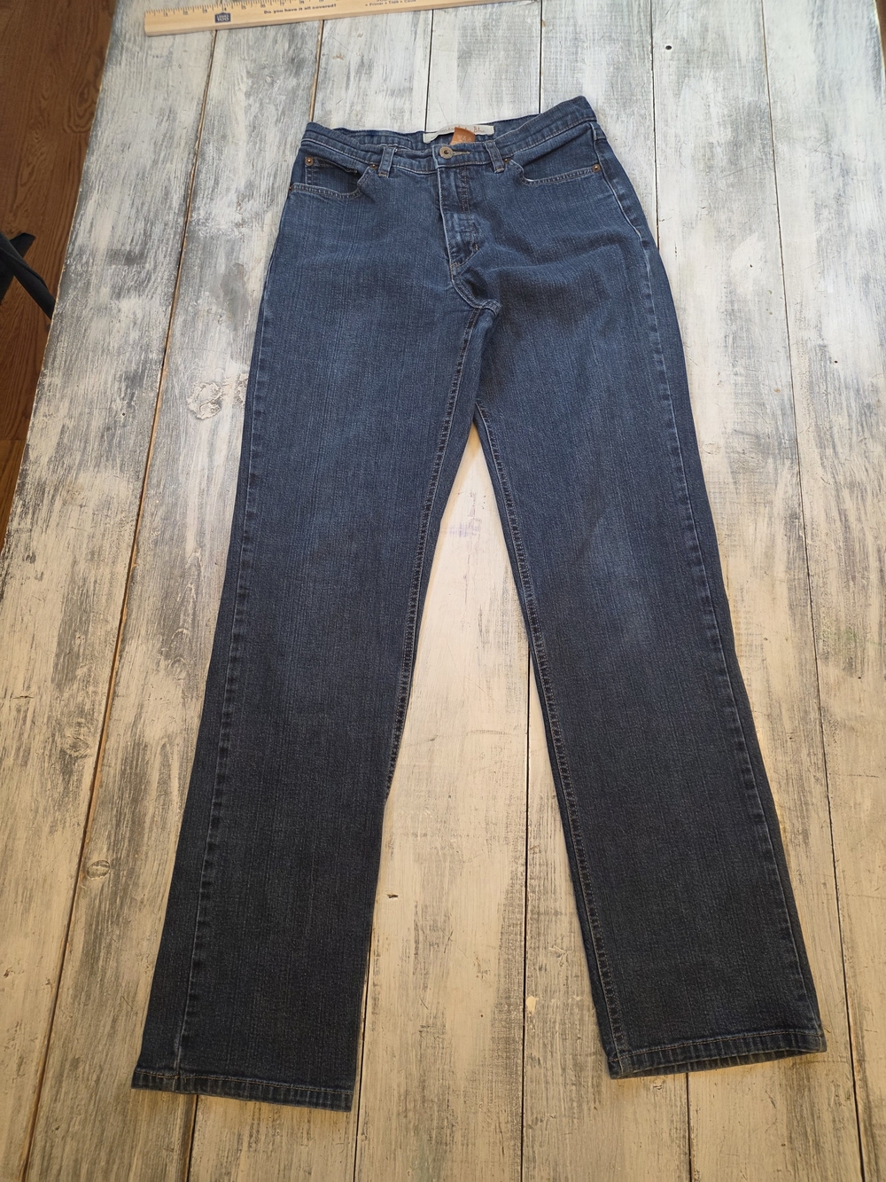 Christopher Blue Women's Mid Rise Straight-Leg Dark Blue Stretch Jeans sz 8